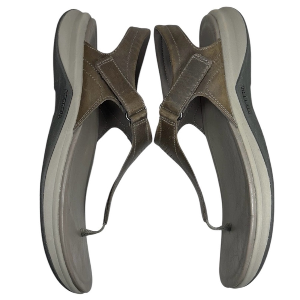 Merrell Tideriser Luna Leather Adjustable T-Strap Brindle Thong Sandals Size 10 - Picture 4 of 15